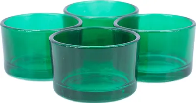 Produktbild von Teelichtgläser klein 51x33mm dunkelgrün 4er Set