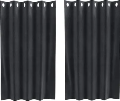 Zdjęcie produktu dla vidaXL Zasłony zaciemniające 2 szt. ciemnoszare 140 x 140 cm aksamitne