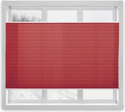 Produktbild von Plissee Faltrollo Magic moderner Sichtschutz Fensterrollo ohne Bohren Dunkelrot 110x200 cm