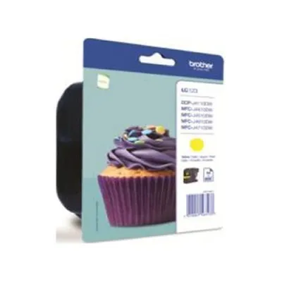 Produktbild von Brother LC123Y - Hohe Ergiebigkeit - Gelb - original - Blisterverpackung - Tintenpatrone - für Brother DCP-J100, J105, J132, J152, J552, J752, MFC-J245, J470, J650, J6520, J6720, J6920