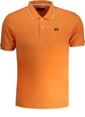 Immagine prodotto di Polo da uomo a maniche corte arancione regular fit con logo e ricamo