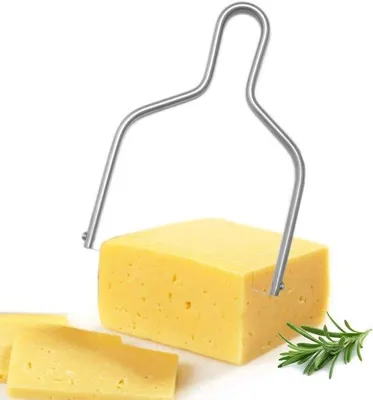 Produktbild von Käseschneider aus Edelstahl mit Schneiddraht - Käseschneider mit Draht und Butterkäseschneider