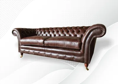 Produktbild von Chesterfield 3 Sitzer Wohnzimmer Moderne Design Couchen Sofa Leder Braun Luxus