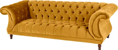 Produktbild von Max Winzer Sofa 3-Sitzer Ivette - Samtvelours mais - Maße: 253 x 100 x 80 cm
