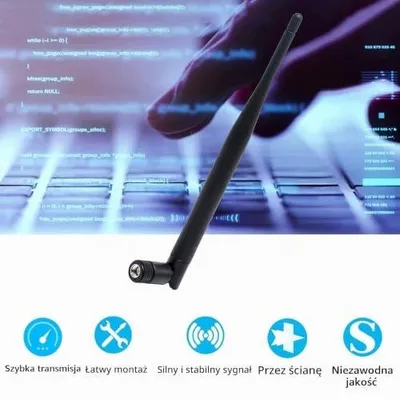Zdjęcie produktu dla Antena WIFI rp sma 6DBI dualband 2 4 ghz 5 8 mimo router zestaw 2 szt.