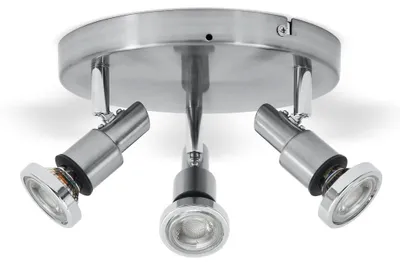 Image de Plafonnier LED 3 spots éclairage plafond salle de bain IP44 spot luminaire plafond