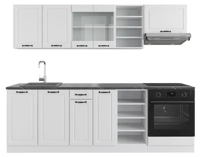 Image de Cuisine Vicco R-Line Blanc campagne/blanc 240cm , PT Anthracite, Model 42429