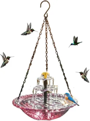 Produktbild von Solar-Vogeltränke aus ABS mit hängendem Solarbrunnen und Wasserfall für Garten, Terrasse, Balkon und Hof