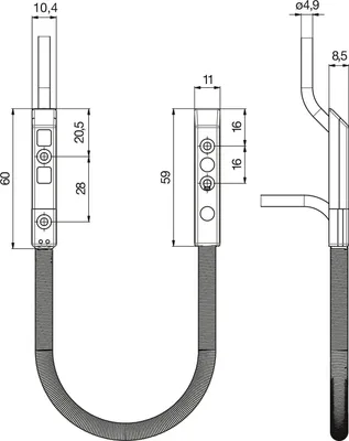 Produktbild von KFV Kabelübergang verdeckt 100°,Türseite 4m/Rahmenseite 8m Kabel,Steckverbindung