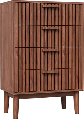 Immagine prodotto di Cassettiera Fortuna Lai con 4 cassetti, credenza in legno, mobile in piedi, 60x34x91cm, colore noce