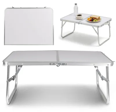 Produktbild von Klappbarer Reisetisch, tragbarer Campingtisch, weiß, kompakt, 60 × 40 × 26,5 cm