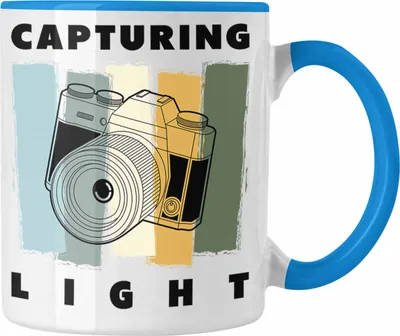 Produktbild von Trendation - Fotograf Tasse Zubehör Fotografie Geschenk Fotografieren Kaffeetasse Geschenkideen Lustige Grafik (Blau)