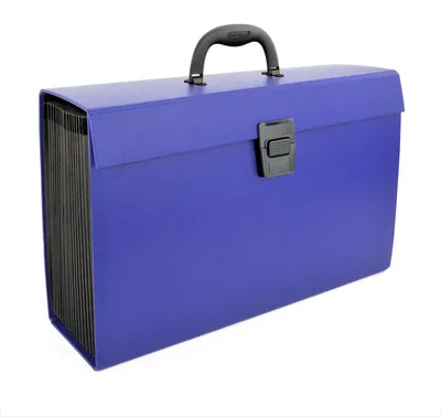 Produktbild von Dokumentenbox Ordner Dokumentenmappe - A4+ - 19 Fächer - Blau - mit Griff