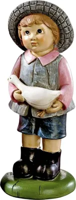 Produktbild von Dekofigur "Landhaus" Junge mit Gans, 14 cm hoch, Jungenfigur, Kinderfigur