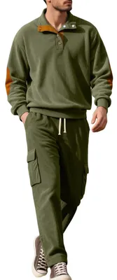 Productafbeelding van Solidchoice - Heren Trainingspak van Corduroy met Henley-kraag