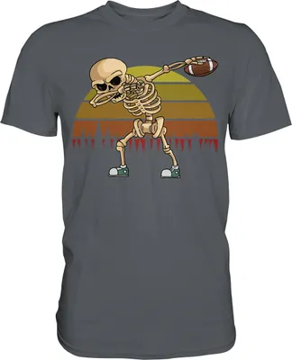 Produktbild von Dabbing Skelett Vintage American Football T-Shirt – Dark Grey / XXL
