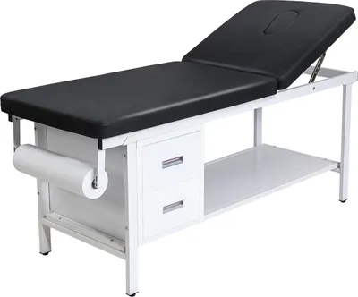 Obrázek produktu pro VEVOR vyšetřovací lehátko 227 kg, odpočinkové lehátko, cvičební lehátko s nastavitelným opěradlem, 2 zásuvky, odkládací přihrádka a zásobník na papírové role, lehátko pro pacienty pro nemocnice a rehabilitační centra, 1855x705x815 mm
