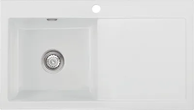Produktbild von Spüle KeraDomo MERA 90 SATIN Becken links mit Handbetätigung