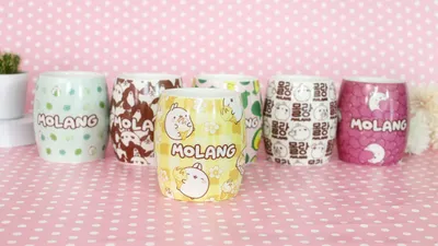 Motivtasse Molang 400 ml Porzellan Ananaseis mit Piupiu