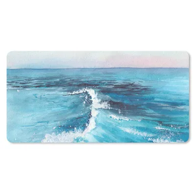 Produktbild von MuchoWow® Schreibtischunterlage Meer - Golf - Aquarell 80x40 cm - XXL Mauspad - Gaming Mauspad