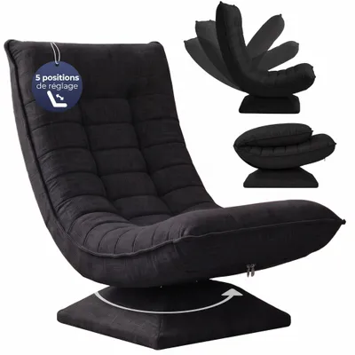 Image de CASARIA Fauteuil tout confort pivotant 360 degrés noir