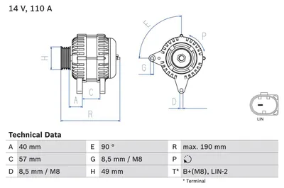 Produktbild von 0 986 083 910 BOSCH generátor x