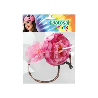 Immagine prodotto di Cerchietto Atosa con fiori rosa rosa taglia unica