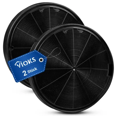 Produktbild von Kohlefilter Set 2x wie Electrolux 9029800464 EFF62 196mmØ für Dunstabzugshaube