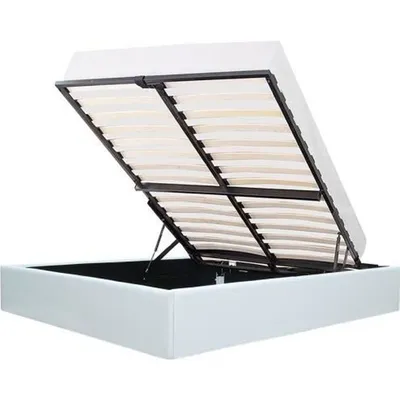 Image de Lit plateforme avec coffre de rangement pour 140 x 200 cmPolyuréthaneblanc