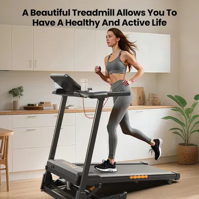 Productafbeelding van Loopband - FT61 - Opvouwbaar - 3,0 PK borstelloze motor - Maximale snelheid 13,5 km/u - Maximale hellingshoek 15% - Loopvlak 108 x 38 cm - Maximaal draagvermogen 136 kg
