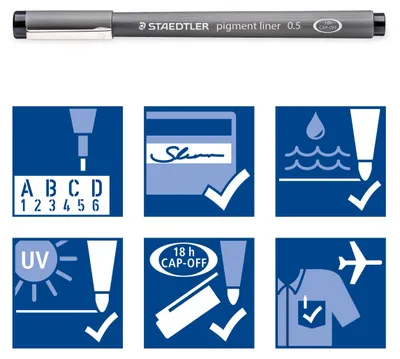 Immagine prodotto di STAEDTLER® 308-9 TB12 Pigment Liner nero, 12 pezzi in astuccio