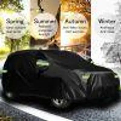 Produktbild von Autoabdeckung Ganzgarage für SUV, UV- & Staubschutz, elastische Vollgarage aus Polyester mit Aufbewahrungstasche, Schwarz, M–XXL