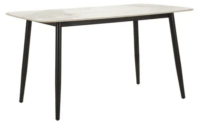 Obrázok produktu pre Jedálenský stôl Josh 78 x 138 x 76 cm, kov a keramika, čierna a biela