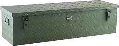 Produktbild von ALUBOX Alukiste Riffelblech 1.5mm Stärke 120 Liter Olivgrün