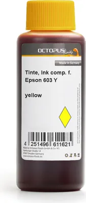 Produktbild von Tinte, Ink comp. f. Epson 603, Expression Home XP-2100, 3100, 4100, WorkForce WF-2800 yellow 1 L