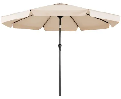 Image de Parasol de jardin NP13449, 8 brins, 300 cm, avec système de rotation par manivelle, couleur beige