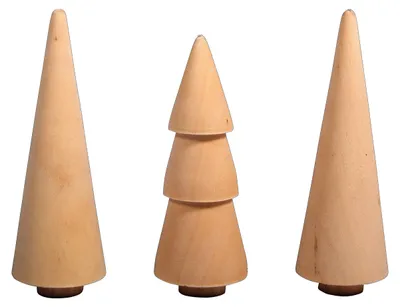 Produktbild von Rayher Holz Tannen 3er Set 3 Stk 2.9 cm ideal für Dekoration und Basteln