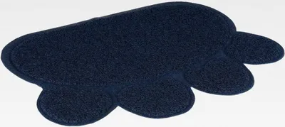 Produktbild von Vorleger für Katzentoiletten, Pfote, PVC, 60 × 45 cm, dunkelblau