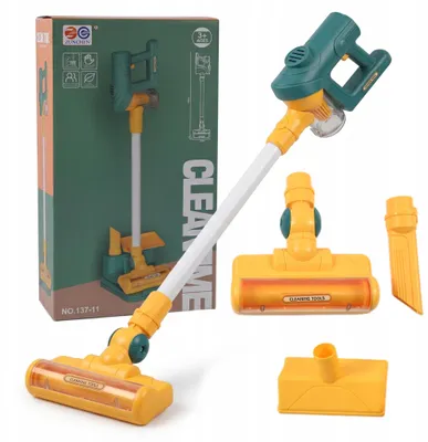 Produktbild von 4in1 Kinder Staubsauger Spielzeug mit Licht & Sound - Realistisches Akku-Staubsauger Set