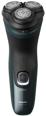 Produktbild von Philips Shaver 3000X Series X3052/00 Elektrischer Nass- und Trockenrasierer, Rotationstrasierer, Schwarz, Grün, PowerCut blade system; 27 self-sharpening blades; 55.000 cuts/minute, Replace every 2 yrs with SH30, 2 Jahr(e), Akku