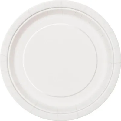 Produktbild von 8 Stück Runde Pappteller Weiß 22,8 cm Durchmesser