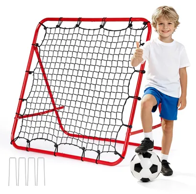 Produktbild von KOMFOTTEU Rebounder für Fußball, 5-Fach Verstellbarer Rückprallwand, faltbares Rückprallnetz für Volleyball & Basketball, Trainingsgerät für Jugendliche & Erwachsene, 102 x 99 cm