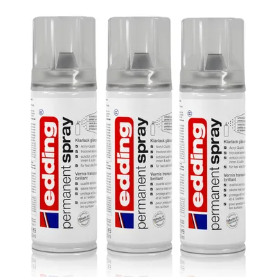 Produktbild von 3x edding Permanent Spray Klarlack glänzend 200 ml Acryl-Qualität