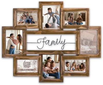 Produktbild von ZEP Holz-Galerierahmen Chieri Family 8 Fotos 10x15 cm 13x18 cm 68x56 cm