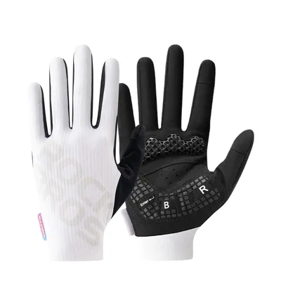 Produktbild von ROCKBROS Fahrradhandschuhe rutschfester Touchscreen Handschuhe mit 3D-Gelpolster für Rennrad, MTB Herren Damen Weiß L