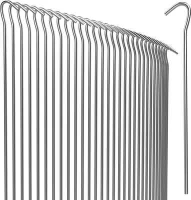 Image de Piquets de fixation tente - Lot au choix 50/100/150/200 - Acier Ø3,5mm - Sardine Piquet Terre Tente Jardin