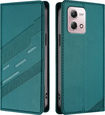 Produktbild von Hülle für Motorola Moto G Stylus 4G 2023, Kunstleder Brieftaschen Handyhülle mit Kartenfach und Standfunktion Grün