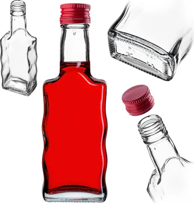 Produktbild von KADAX Glasflasche für Tinktur 200ml mit rotem Verschluss 1St.