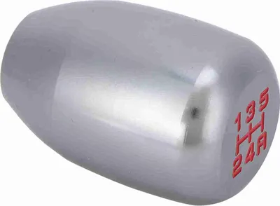 Produktbild von Manuelle 5-Gang Schaltknauf - Titanfarbe mit roter Schrift - Inkl. 3 adaptery 8/10/12 mm - uniwersalne złącze Fahrzeuganpassung