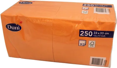 Produktbild von Duni 250 Zelltuch Servietten Orange 33cm x 33cm